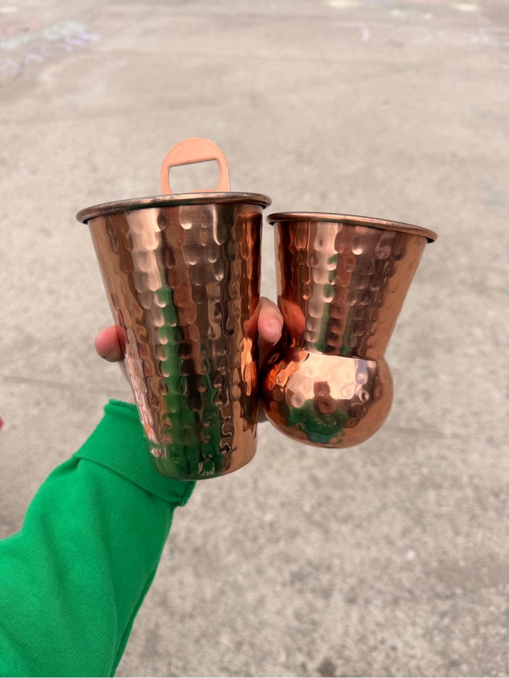 Hammered Copper Drink Cups - Set of 2